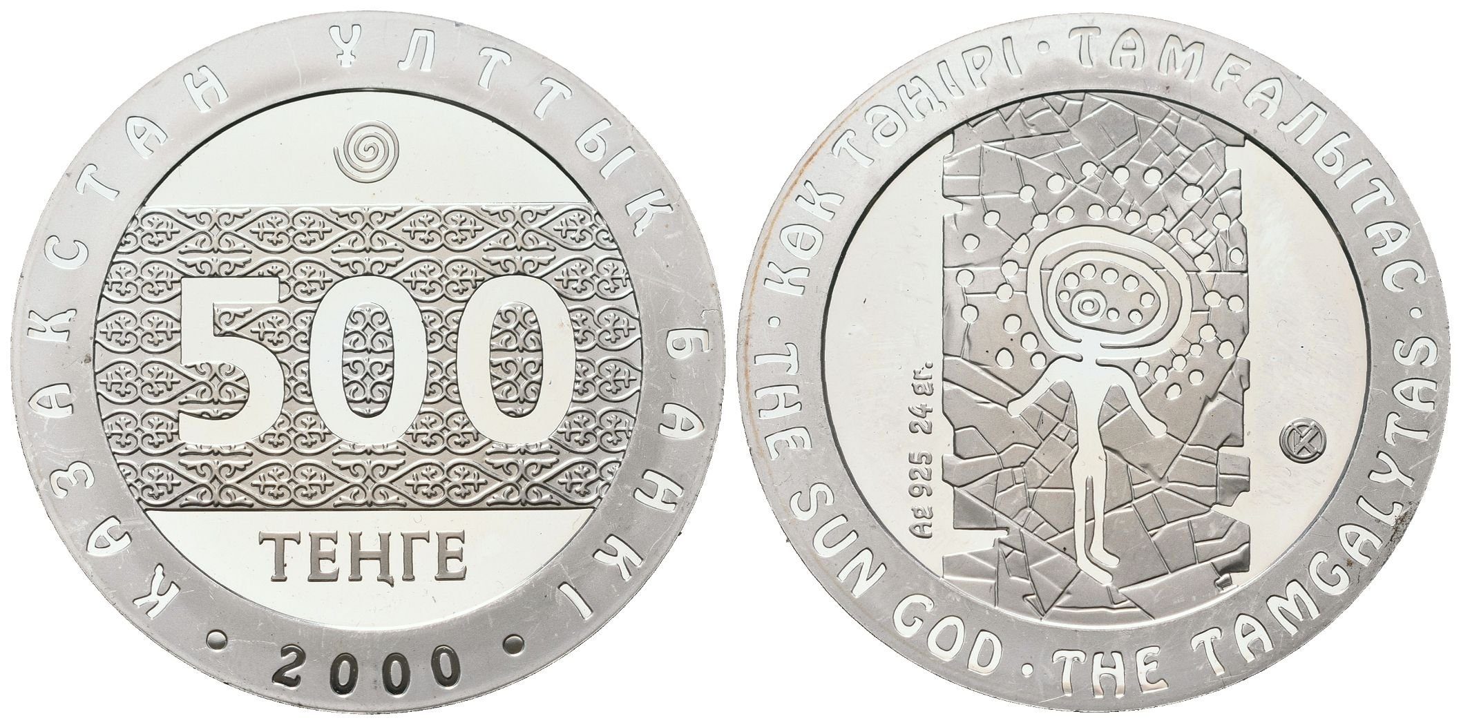 Kazachstán, 500 Tenge 2000 - Bůh Slunce