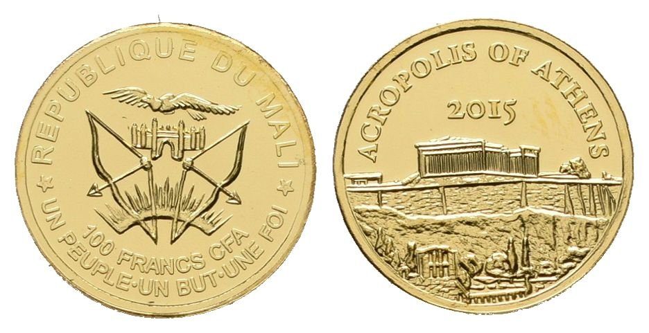 Mali, 100 Franků 2015 - Akropole v Athénách