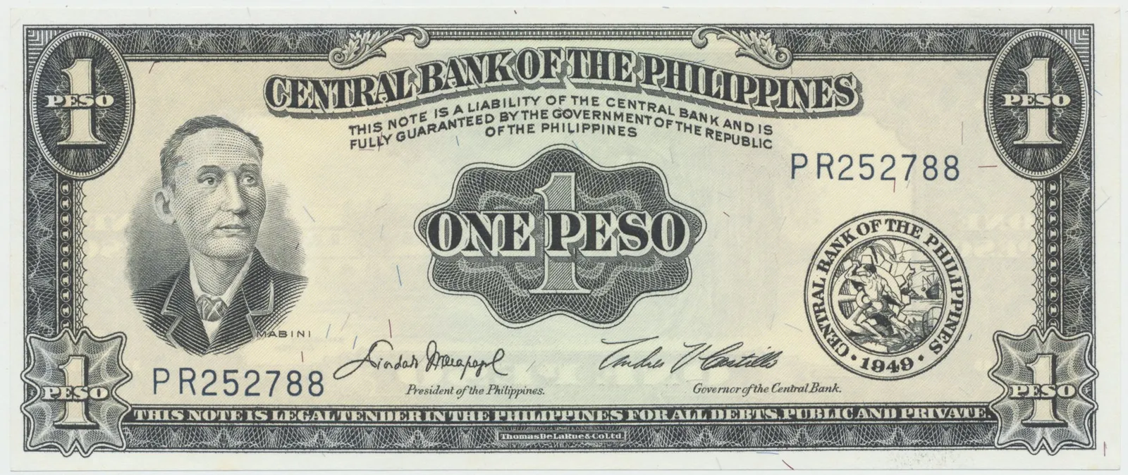 Filipíny, 1 Peso (1949), P.133f