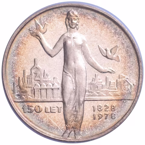 AR Medaile 1978 - Vítkovické železárny, k 150. výročí. Ag 35 mm 0,750 (cca. 18 g), etue