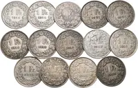 Švýcarsko, 1 Frank 1875 - 1967