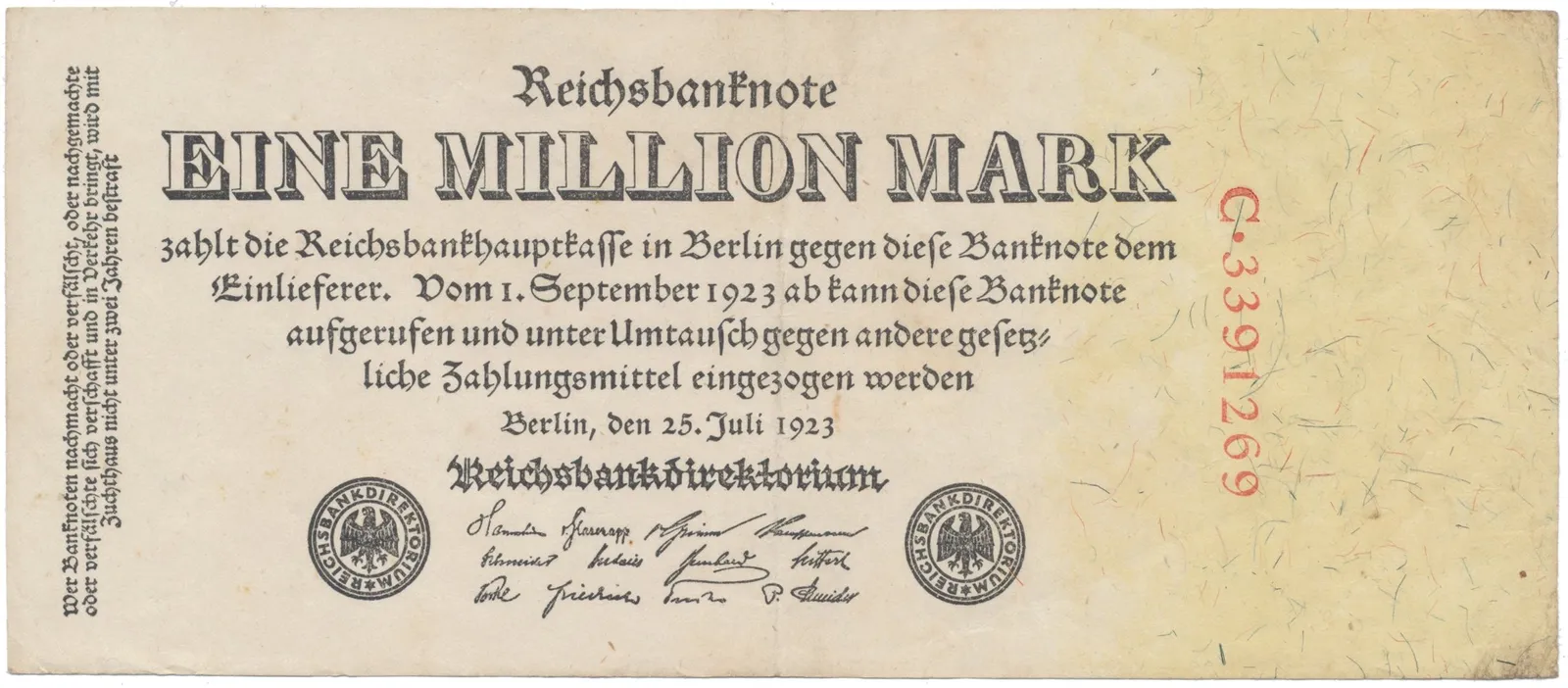 Německo, 1 Million Mark 1923, Ro.92a