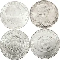 50 Schilling 1969 - Maximilian I., 1971 - Julius Raab, — 2