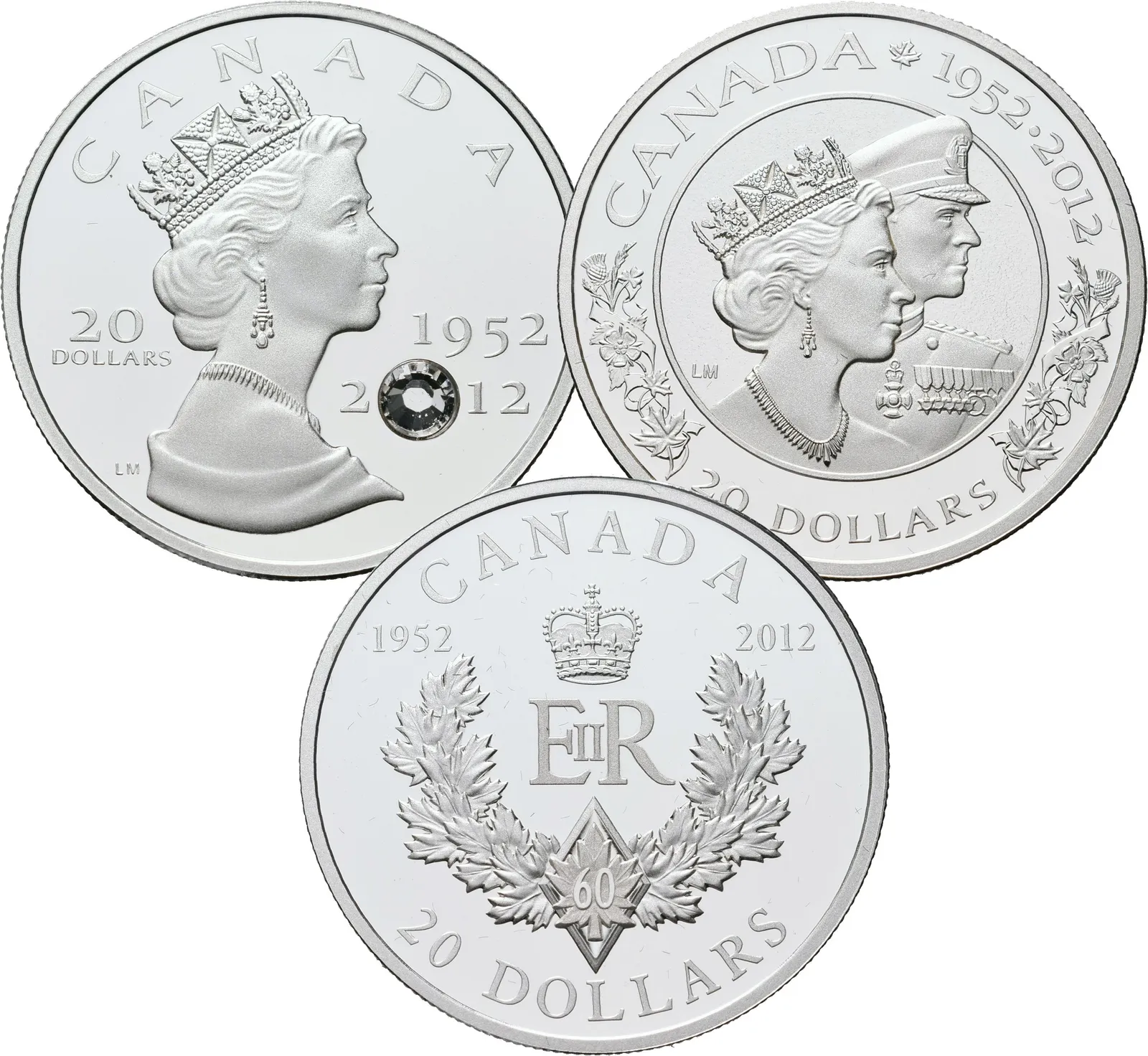 Kanada, Sada stříbrných mincí 20 Dollars 2012 - Diamantové jubileum