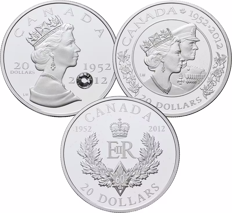 Kanada, Sada stříbrných mincí 20 Dollars 2012 - Diamantové jubileum