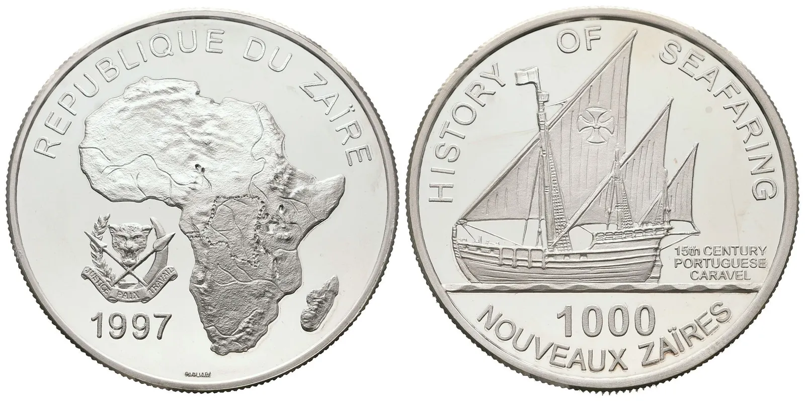 Zaire, 1000 Nových Zaire 1997 - Portugalská karavela