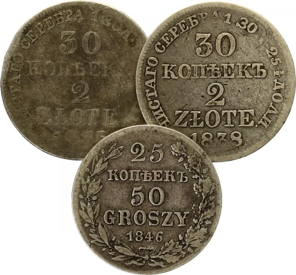 Ražby pro Polsko, Mikuláš I., 1825 - 1855 — 1