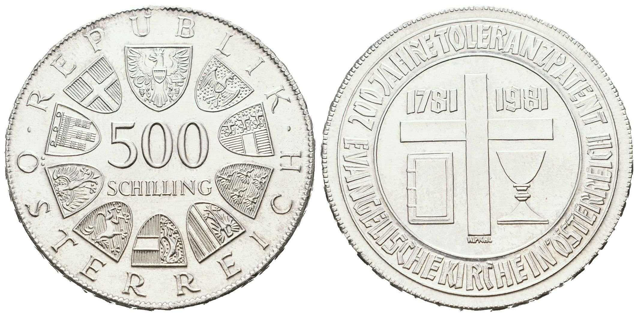 Rakousko, 500 Schilling 1981 - Toleranční patent
