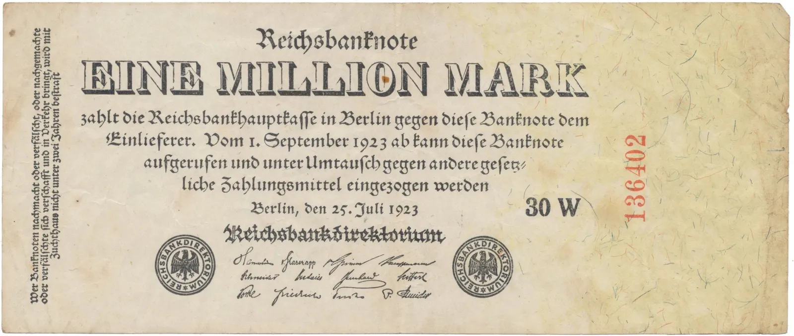 Německo, 1 Million Mark 1923, Ro.92c