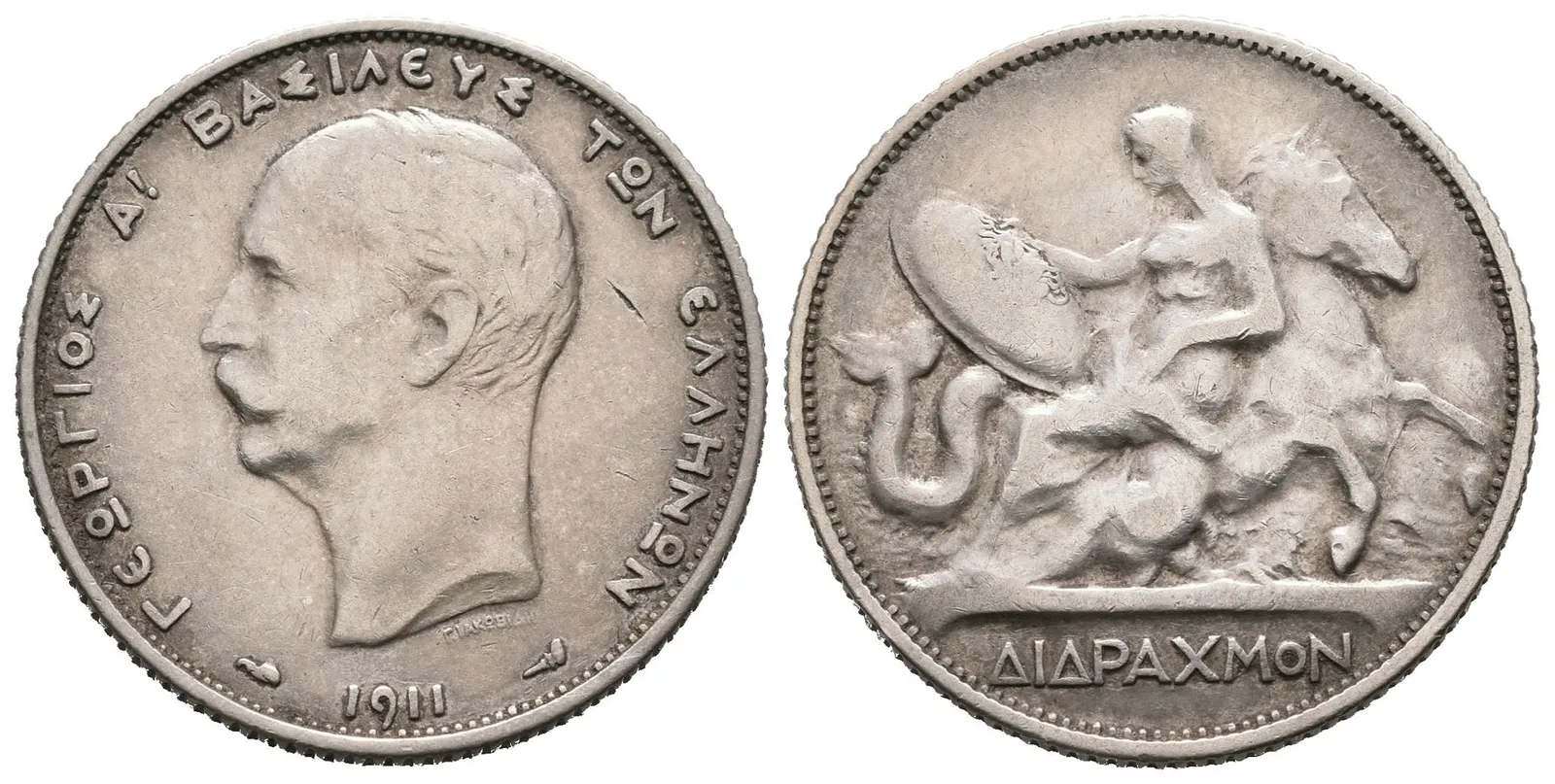 Řecko, 2 Drachma 1911