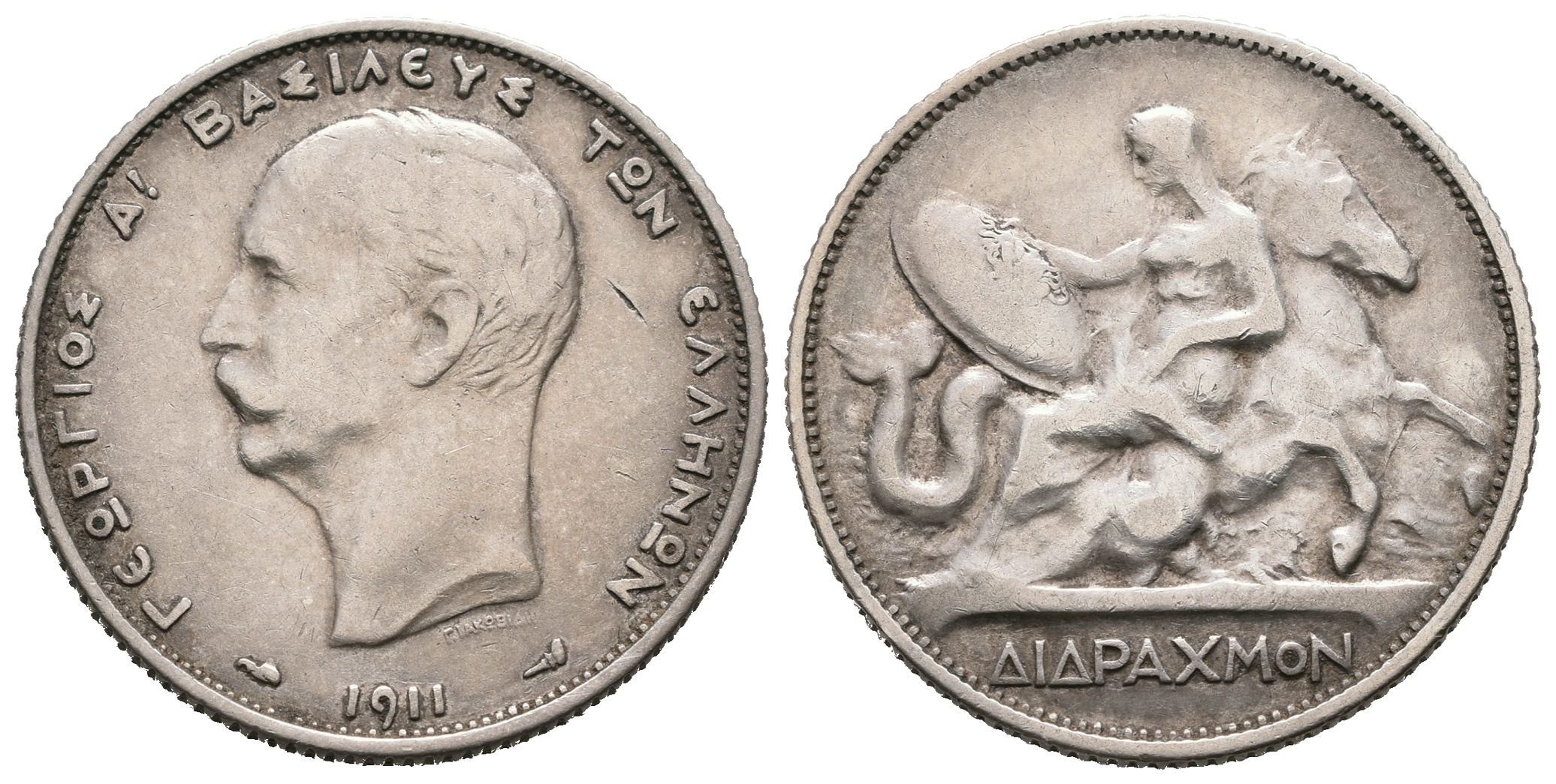 Řecko, 2 Drachma 1911