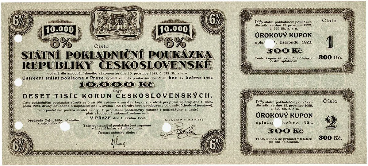 Státní pokladniční poukázky, 1919 - 1939 — 1