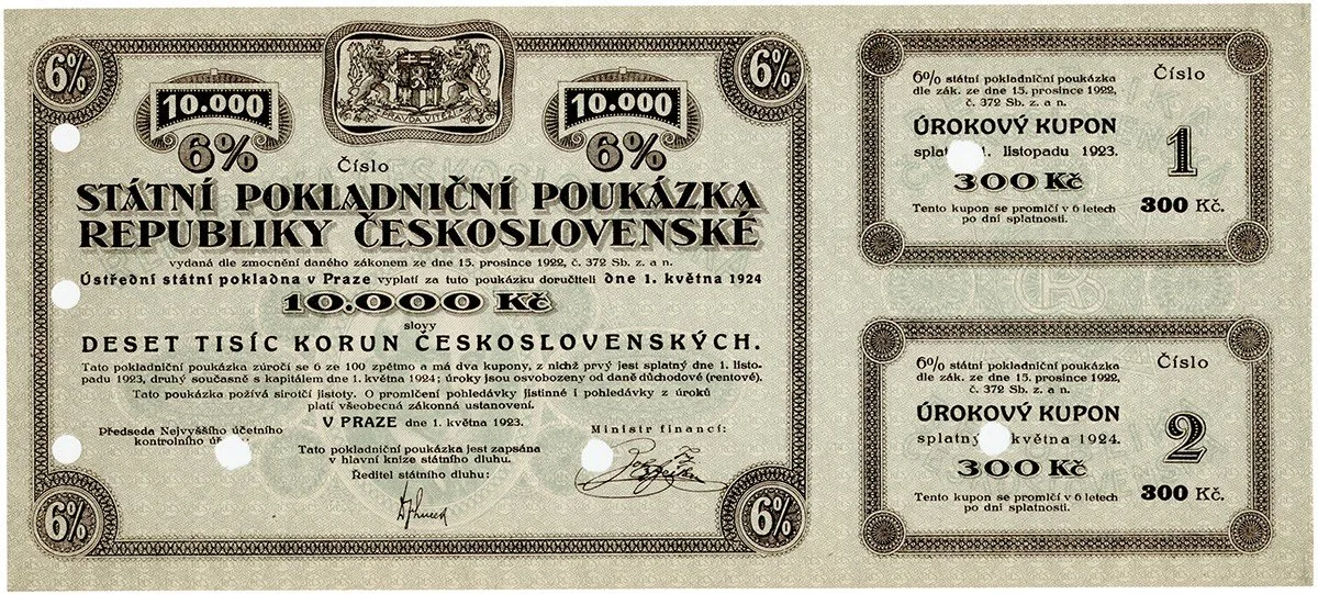 Státní pokladniční poukázky, 1919 - 1939 — 1