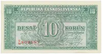 10 Koruna b.d. (1945), perforace 3 m.d., Hej.71a1.S1