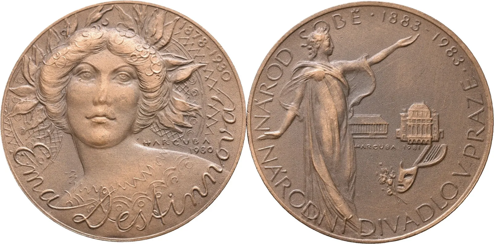 AE Medaile 1980 + 1981 - Ema Destinová a k 100. výročí — 1