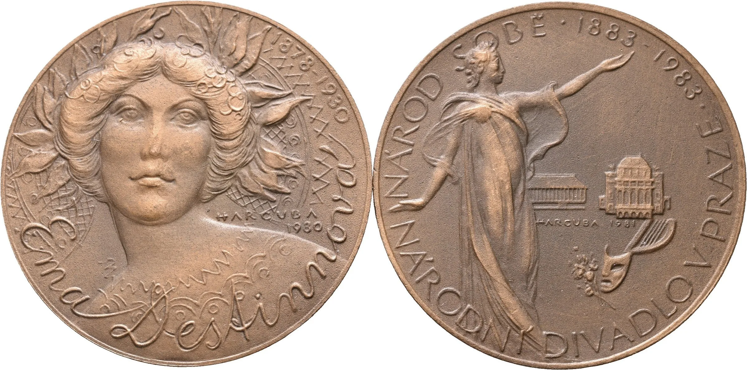AE Medaile 1980 + 1981 - Ema Destinová a k 100. výročí — 1