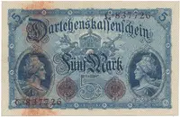 Německo, 5 Mark 1914, 6-místný číslovač, Ros.48a