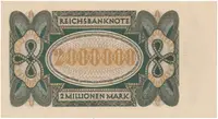 Německo, 2 Millionen Mark 1923, Ro.89b - fotografie 2
