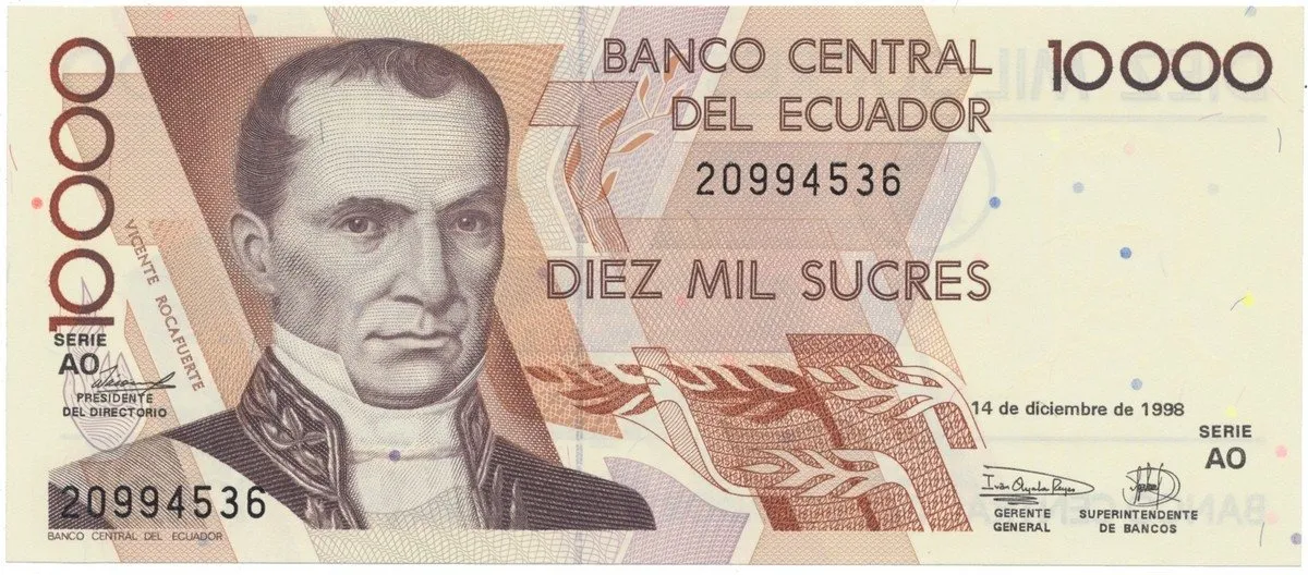 Ekvádor, 10.000 Sucres 1998, P.127c
