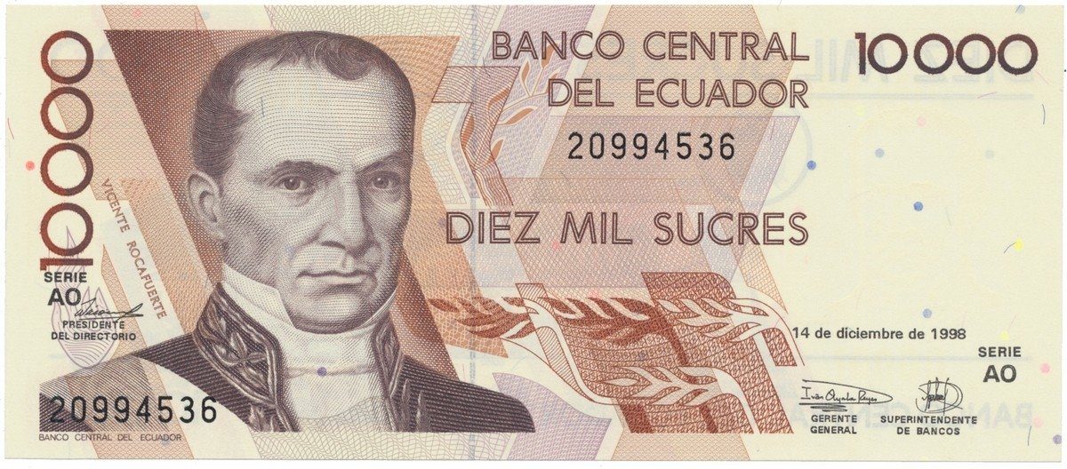 Ekvádor, 10.000 Sucres 1998, P.127c
