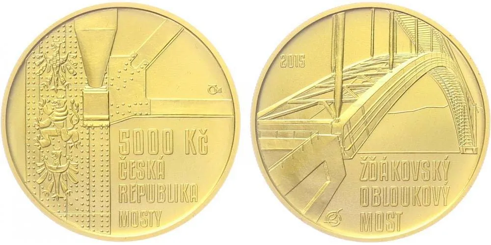 5000 Kč 2015 - Žďákovský obloukový most