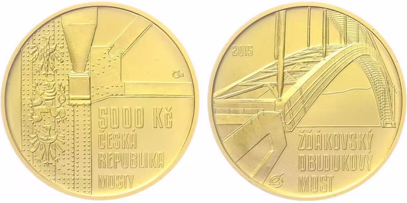 5000 Kč 2015 - Žďákovský obloukový most