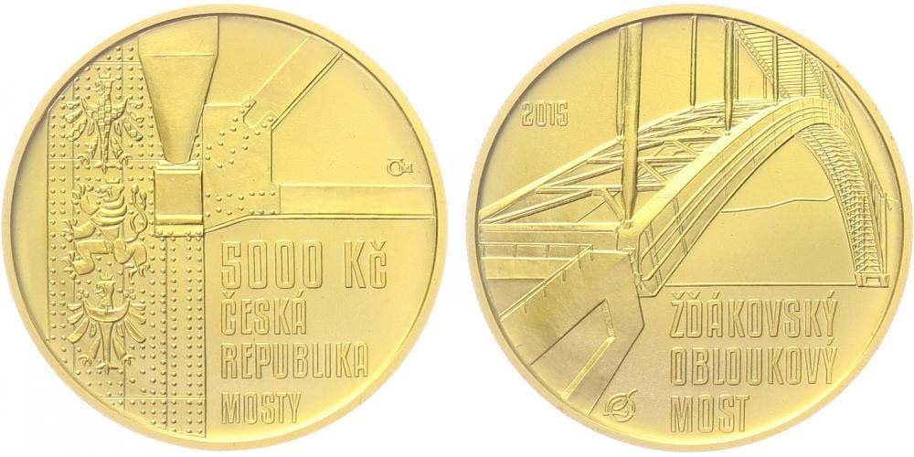 5000 Kč 2015 - Žďákovský obloukový most