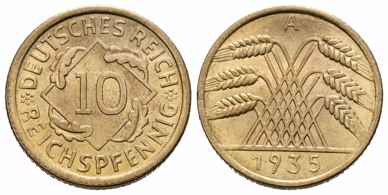 III. říše, 10 Pfennig 1935 A