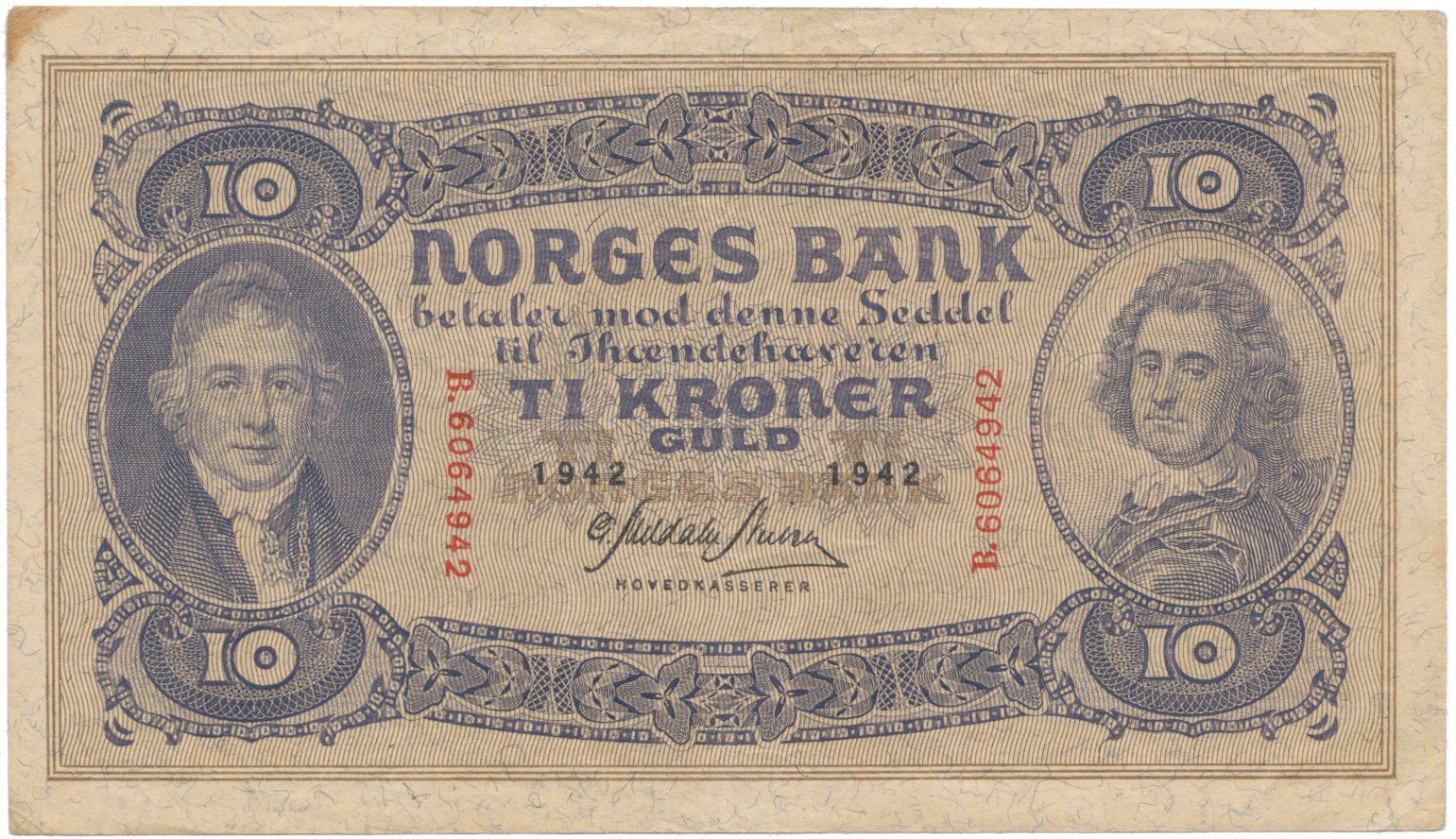 Norsko, 10 Kroner 1942, P.8c
