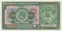 100 Koruna 1920, série D, anulát, Hej.16V1b