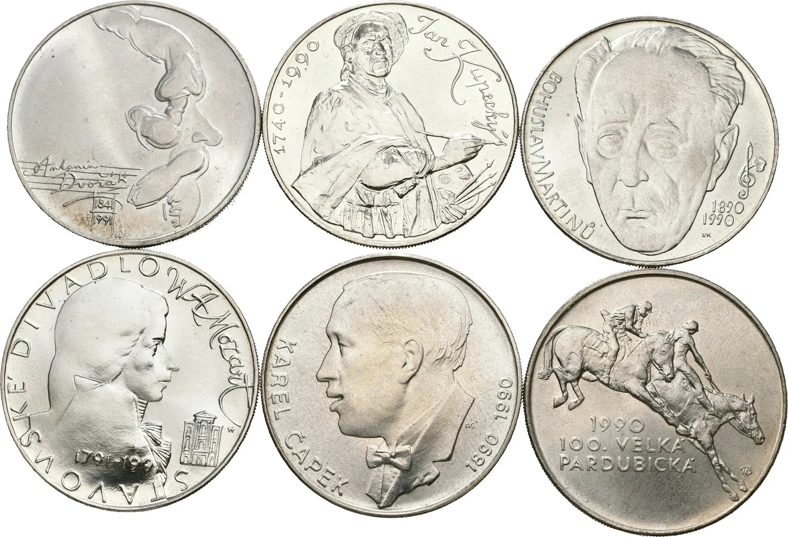 Soubor mincí 100 Kčs - 1990 - Bohuslav Martinů, Kupecký, Pardubická — 1