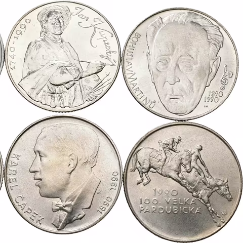 Soubor mincí 100 Kčs - 1990 - Bohuslav Martinů, Kupecký, Pardubická
