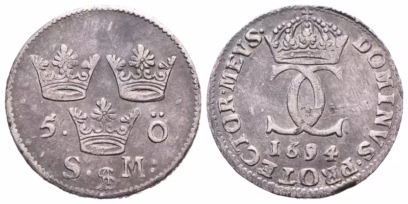 Švédsko, 5 Öre 1694 SM