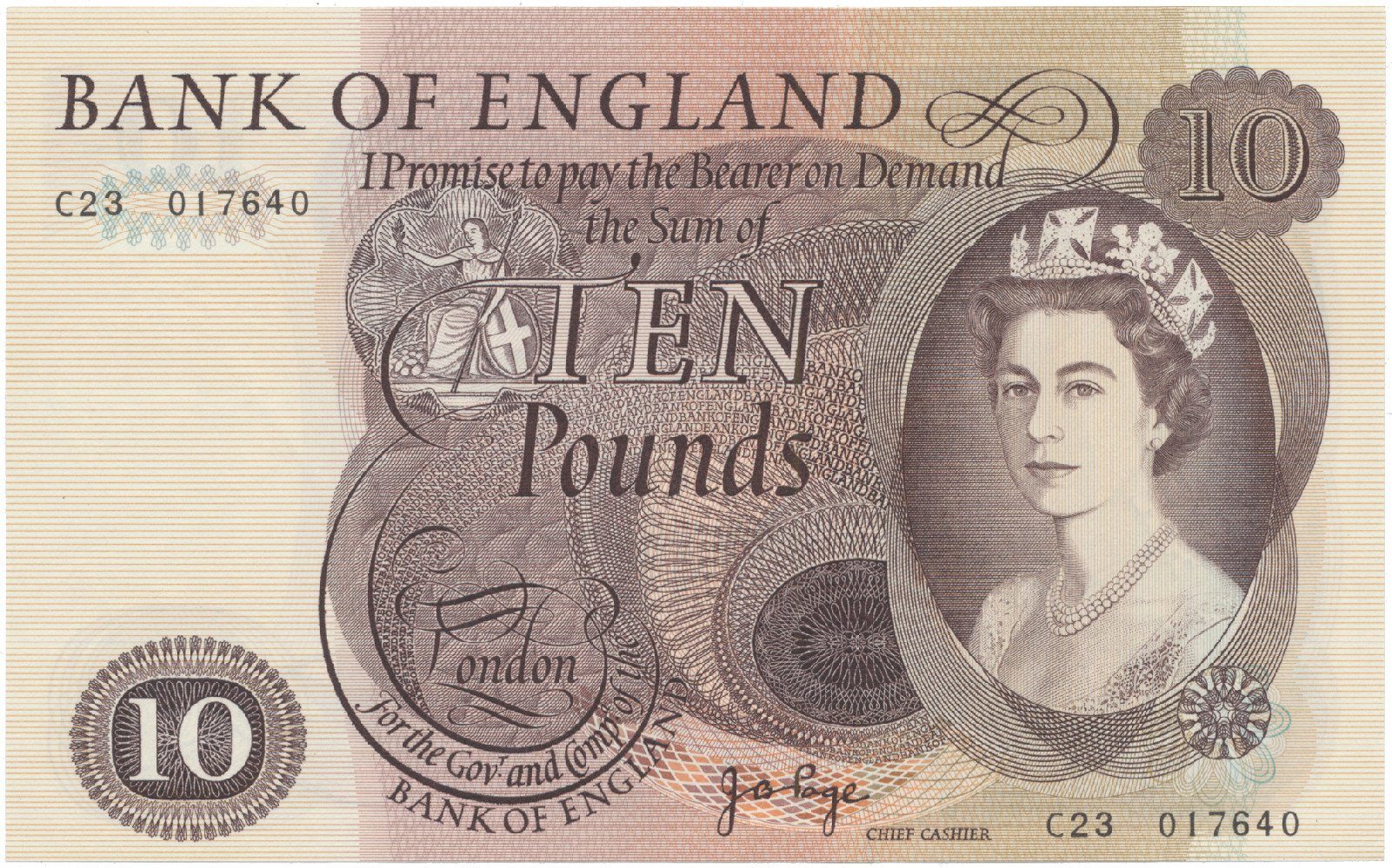 Velká Británie, 10 Pounds (1970~1975), Page, P.376c