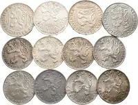 100 Kčs 1948 - 30. výročí ČSR, Univerzita Karlova, 100 Kč 1949 - Hornická práva, 100 Kčs 1951 - — 2