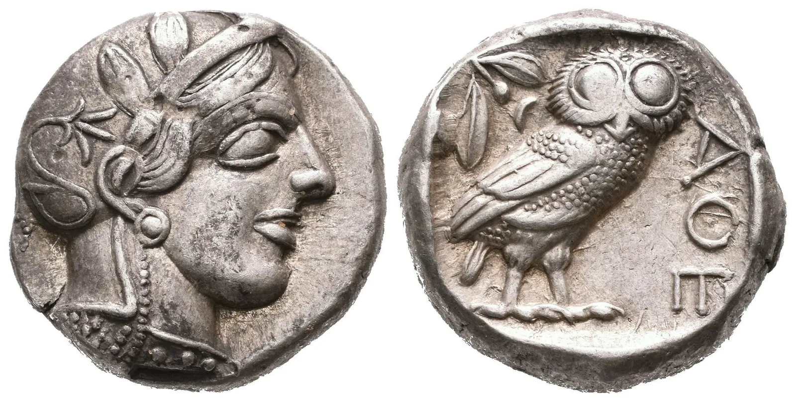 Tetradrachma, 479 - 404 př. Kr., Hlava Athény zprava / Sova stojící zprava, — 1