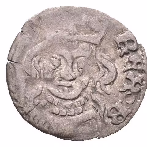 Peníz (1383 - 1384), bez vnitřního perlovce, Sm. - , Ch.134, Cast.33,