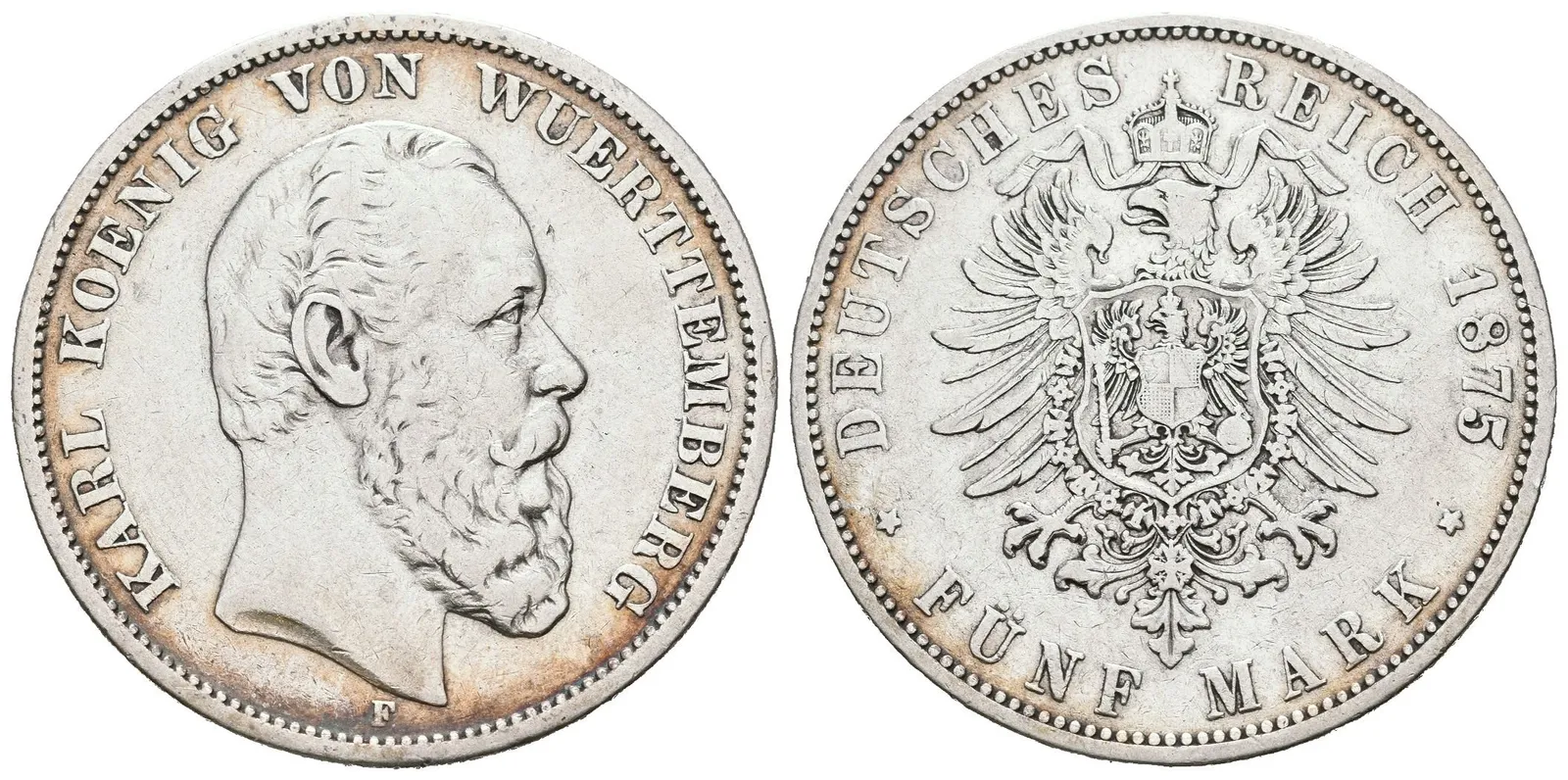 Württembersko, 5 Marka 1875 F