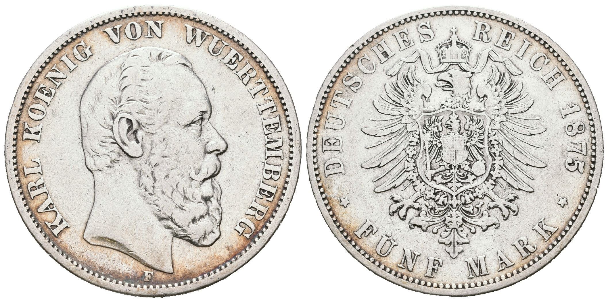 Württembersko, 5 Marka 1875 F