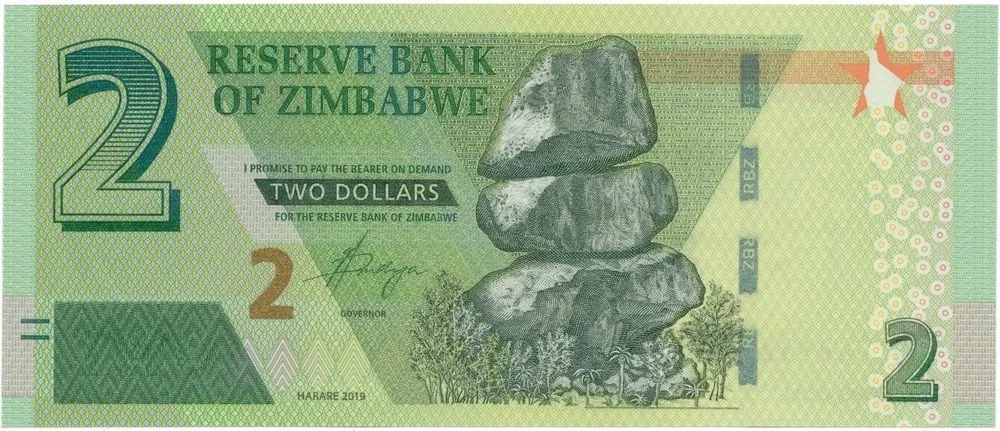 Zimbabwe, 2 Dollars 2015-2019, P.new