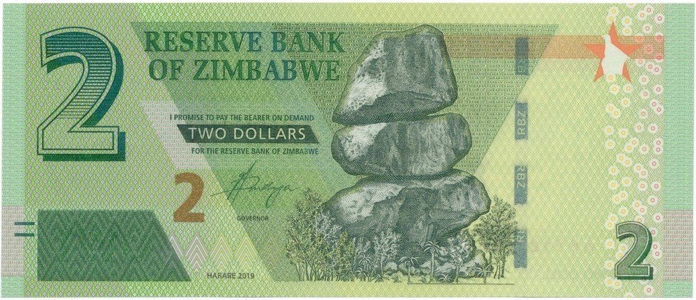 Zimbabwe, 2 Dollars 2015-2019, P.new