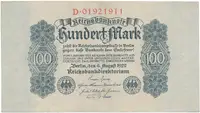 Německo, 100 Mark 1922, Ro.72