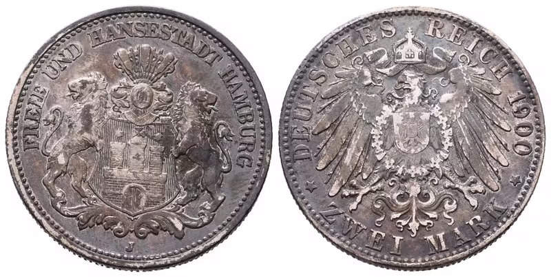 Hamburg, 2 Marka 1900 J