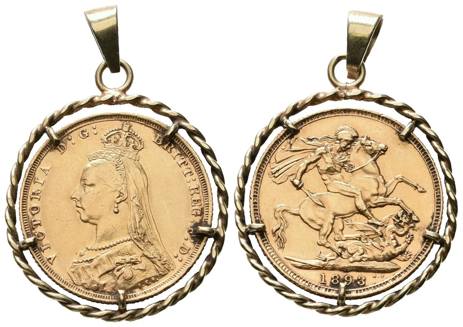 Velká Británie, Sovereign 1893 - přívěsek