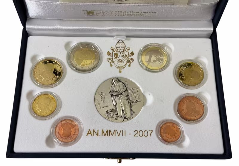 Vatikán, Sada pamětních oběžných mincí 2007 + AR Medaile (PROOF)