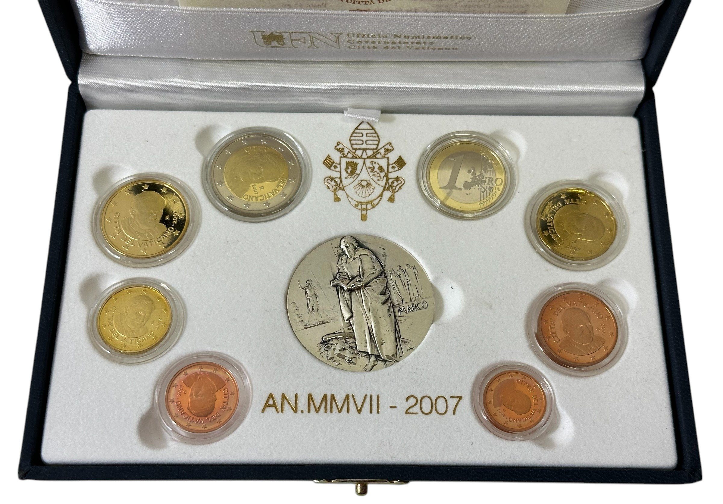 Vatikán, Sada pamětních oběžných mincí 2007 + AR Medaile (PROOF)