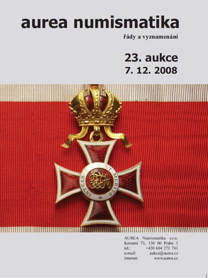 23. Aukce - mince • medaile • bankovky • řády a vyznamenání