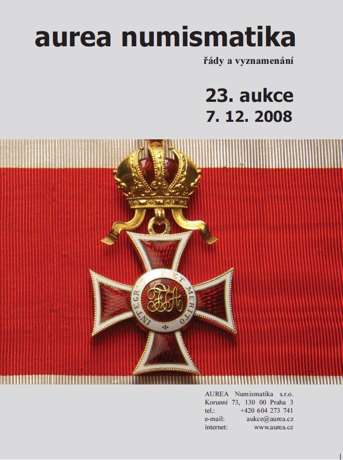 23. Aukce - mince • medaile • bankovky • řády a vyznamenání
