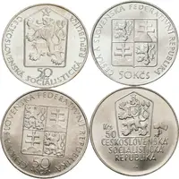 Soubor mincí - 50 Kčs 1988 - Juraj Jánošík, 1989 - železnice Brno-Břeclav, — 2