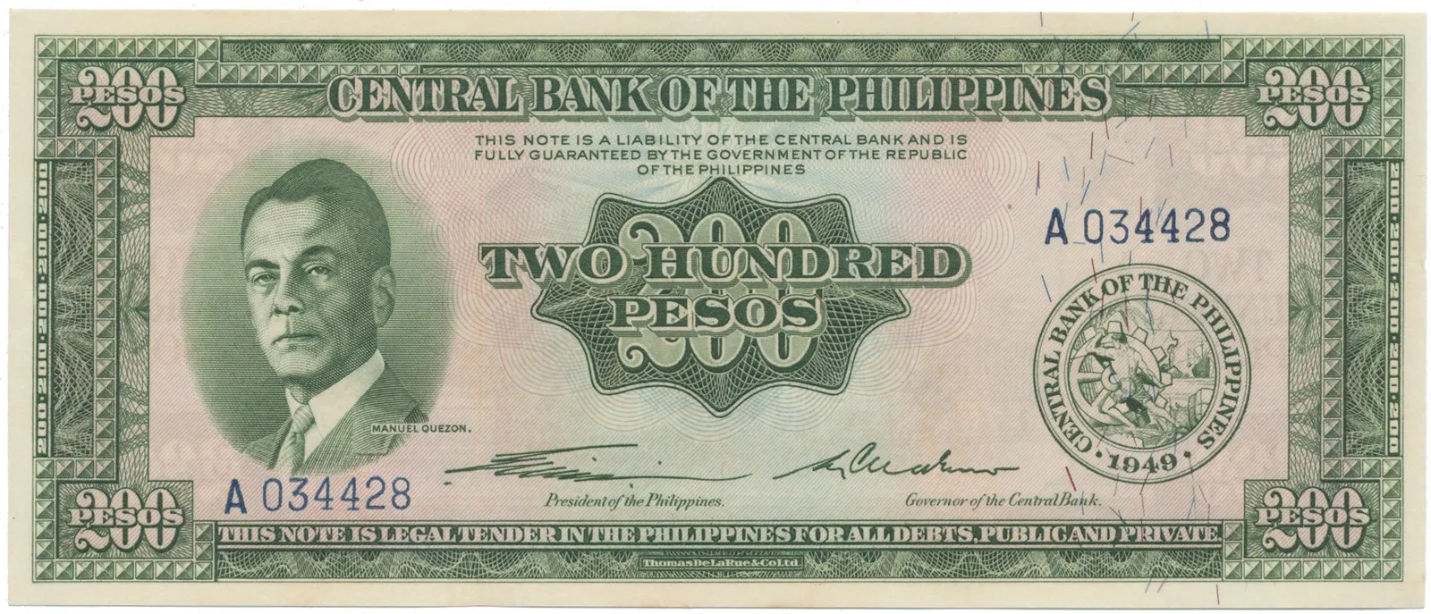 Filipíny, 200 Pesos (1949), P.140